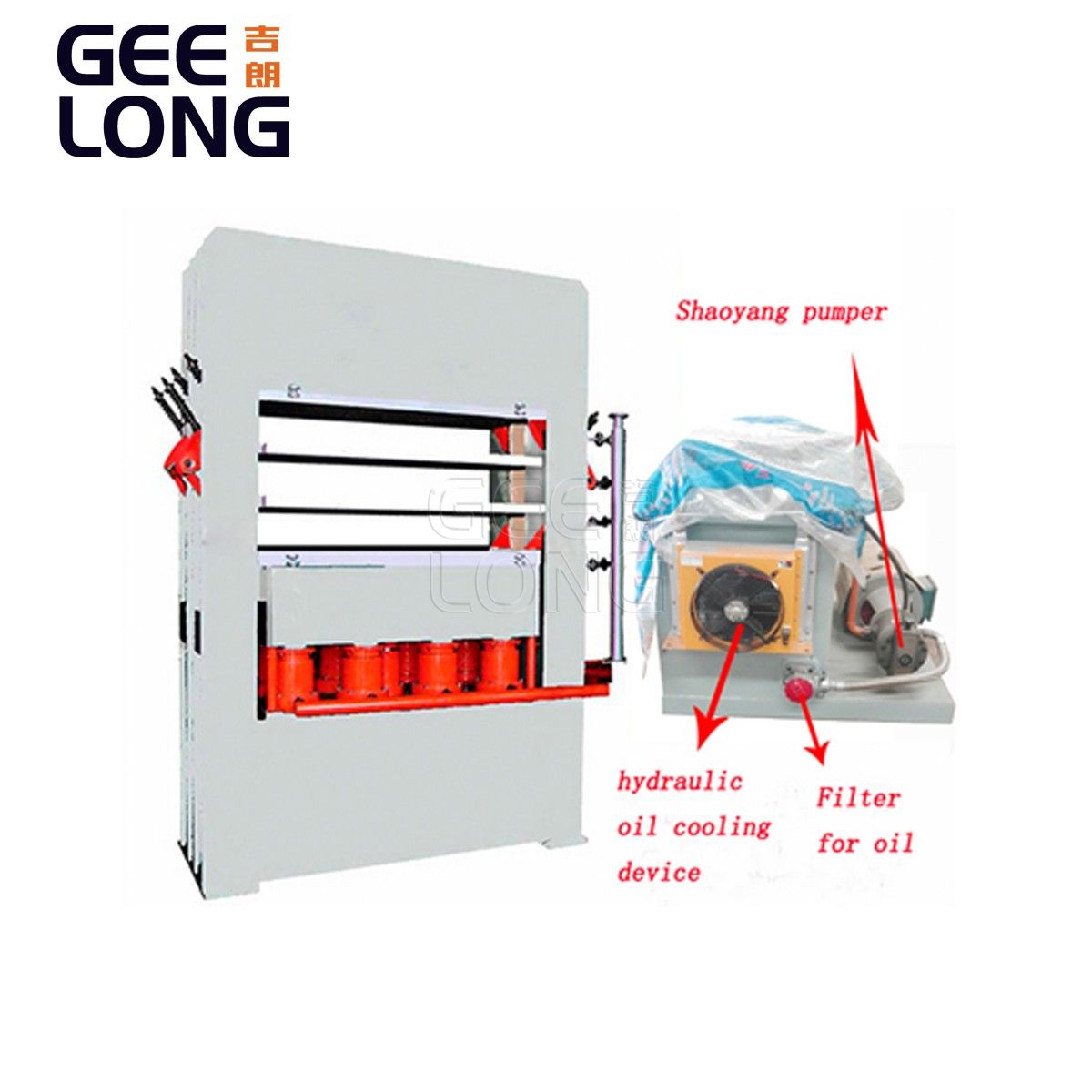 Mesin press panas kulit pintu MDF